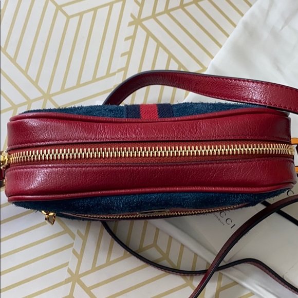 GUCCI Suede Calfskin Web Mini Ophidia w Box Duster - Picture 9 of 16